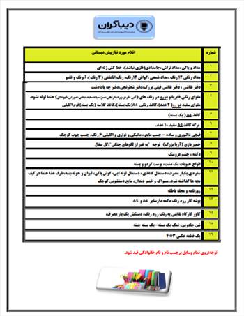 اقلام مورد نیاز پایه ها - آلبوم تصاویر مدرسه هوشمند دیباگران